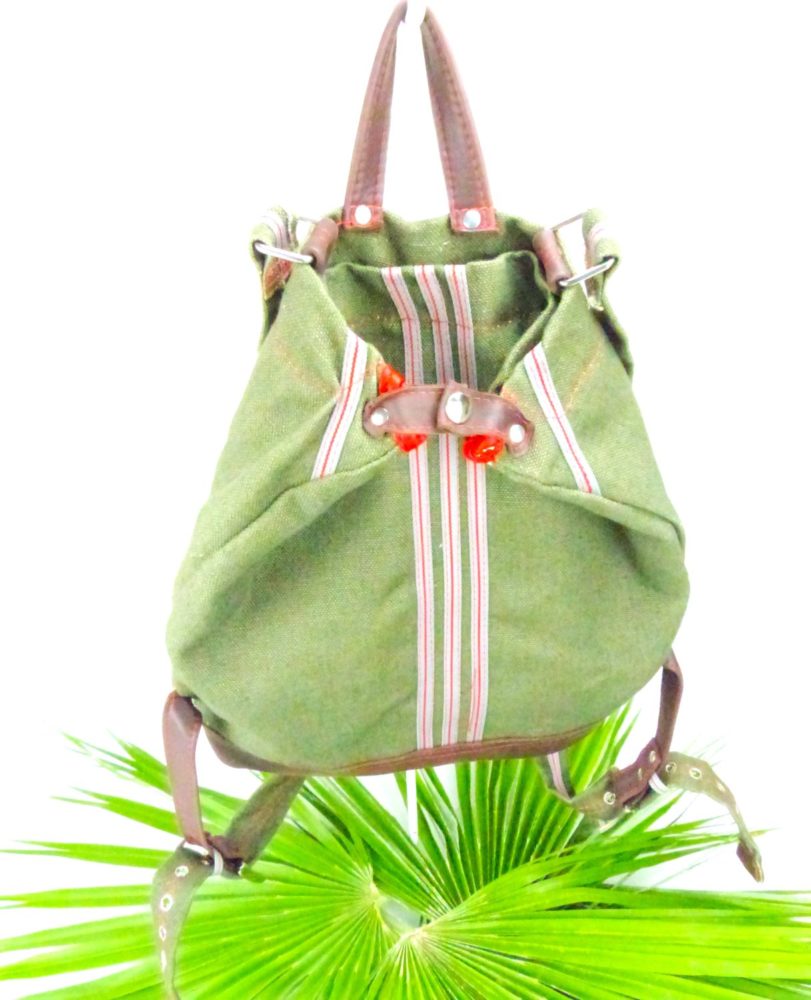 SAC A DOS TOILE DE LIN ET CUIR .JPG6